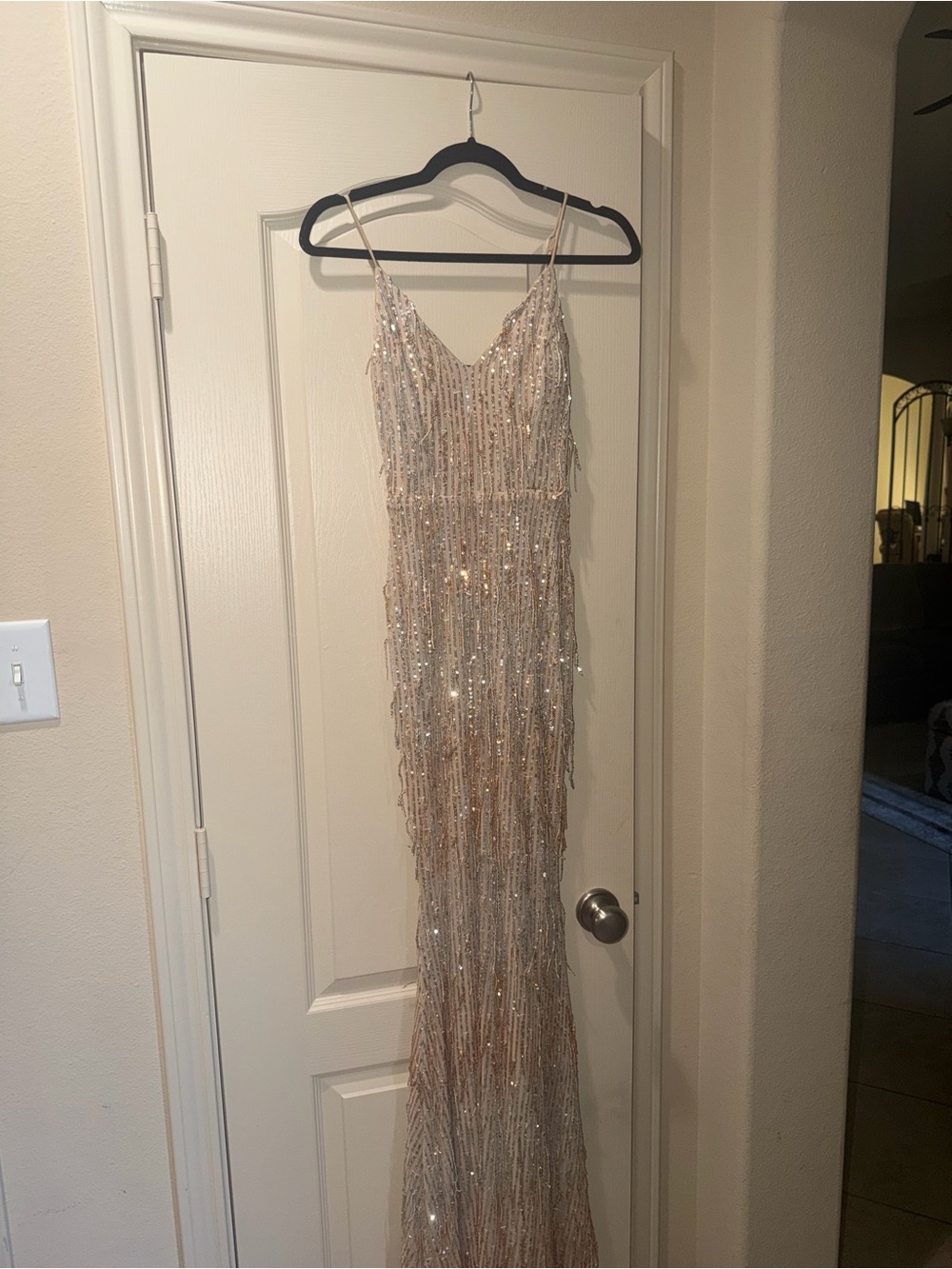 Rebekah Formal Sequin Fringe Mermaid Dress - Picture 5 of 8